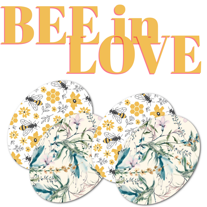 Bee In Love Combo: Choose Your Adhesive - 10 Pack Grips in Bee and Sweetheart Shapes