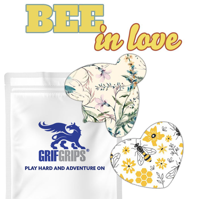 Bee In Love Combo: Extreme Formula - 20 Pack Grips in Bee and Sweetheart Shapes - GrifGrips