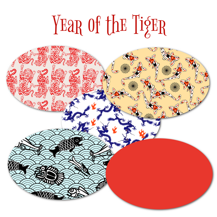 Year of the Tiger Combo: Choose Your Formula - Oval Shapes - 3.2" x 4.2" (25 Pack)