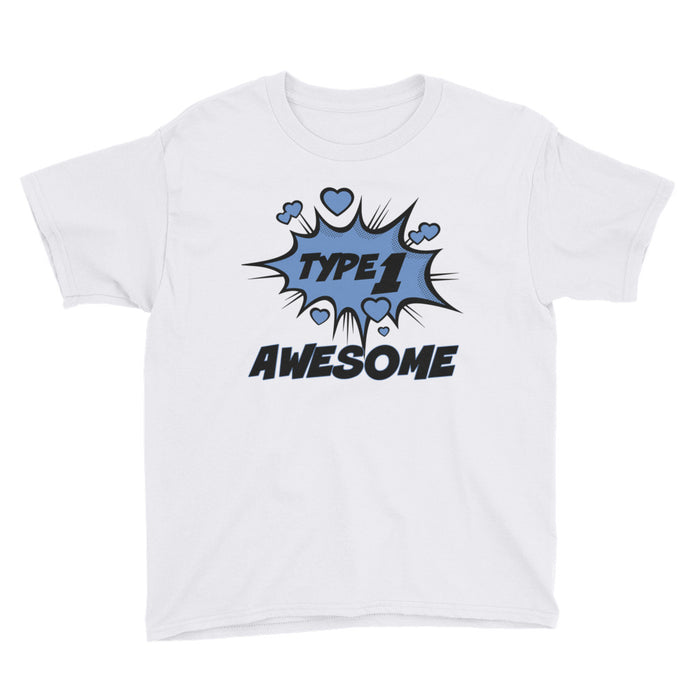 Type 1 Awesome Superhero - Youth Short Sleeve T-Shirt - GrifGrips
