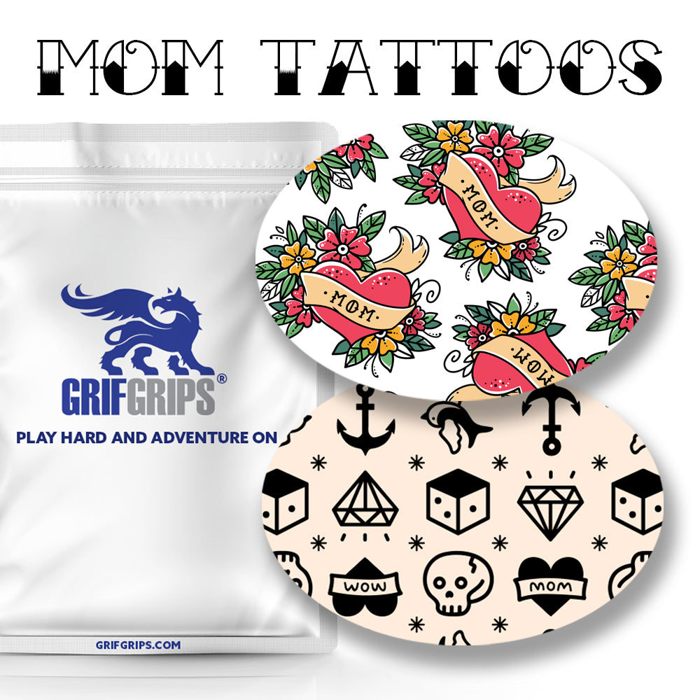 Mom Tattoos Combo: Oval Shapes - Choose Your Formula - 20 Pack - GrifGrips