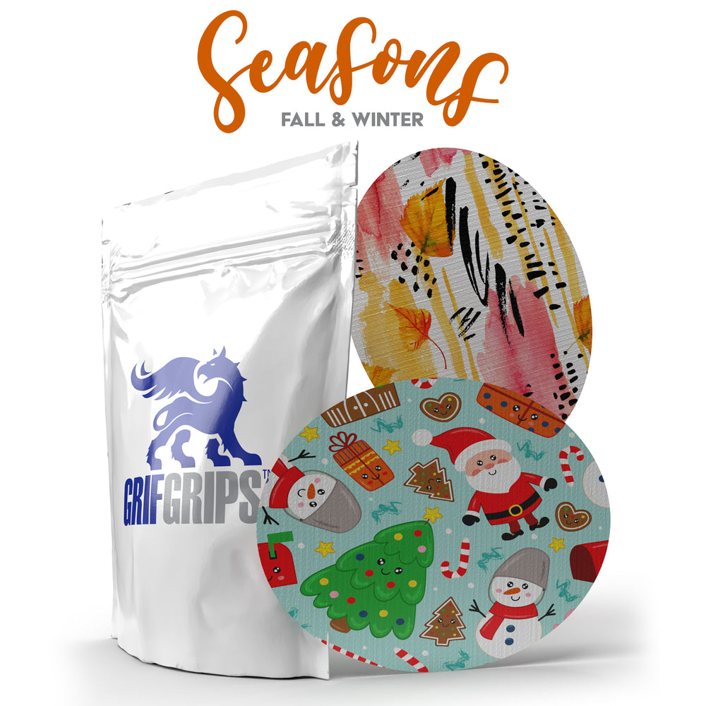 Seasons: Fall Leaves and Mr. Claus - Ovals - Choose Your Formula  - 10 Pack - GrifGrips