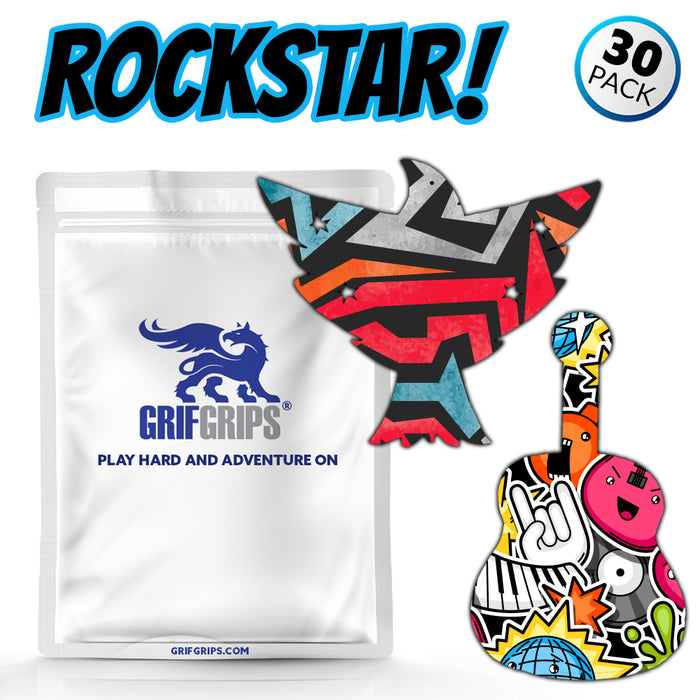 GrifGrips Rock Star Combo (Eagle and Guitar Shapes - Power-X Formula - 30 Pack) - GrifGrips