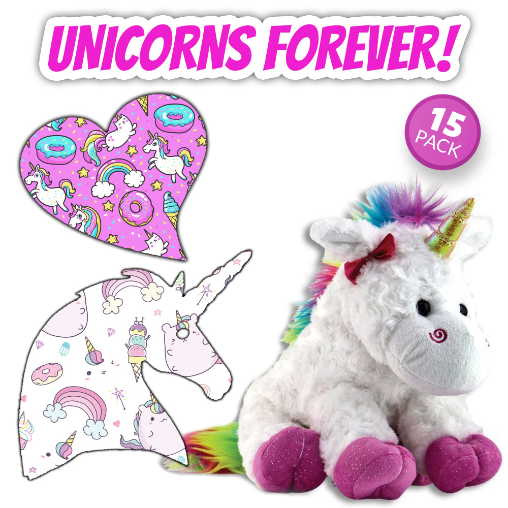 Unicorns Forever Combo: Sweetheart and Unicorn Shapes - 15 Pack - Power-X Formula with Cuddle Pal) - GrifGrips